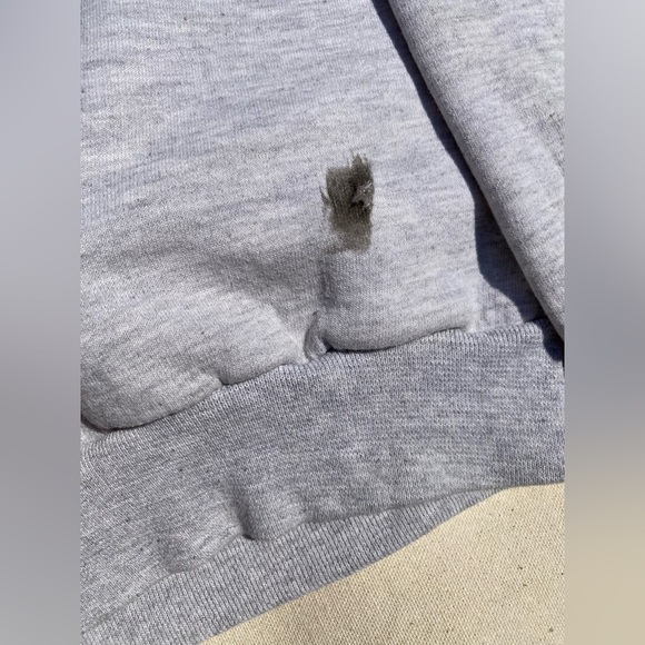 Vintage 90s Jerzees Heather Gray Novelty Religious Graphic Crewneck Sweater Med - Picture 4 of 5